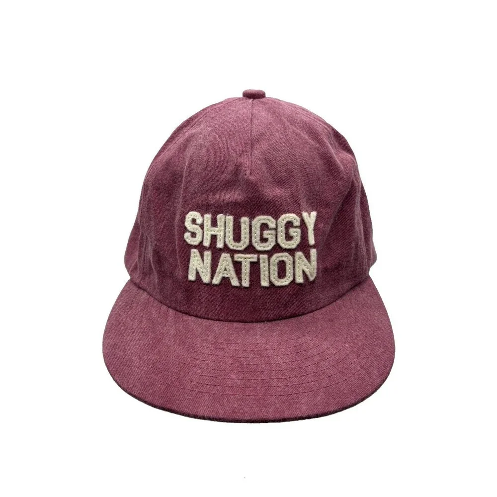 Weld Manufacturing Shuggy Nation Hat Washed Burgundy Cotton Dad Cap Strapback
